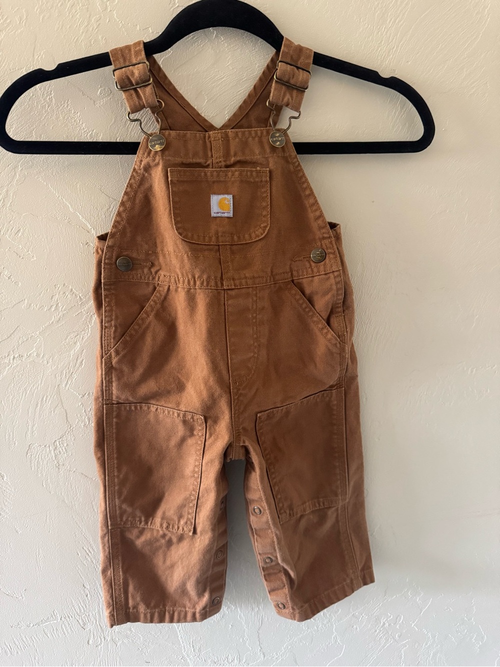 Carhartt Brown Toddler Canvas Overalls with Pocket